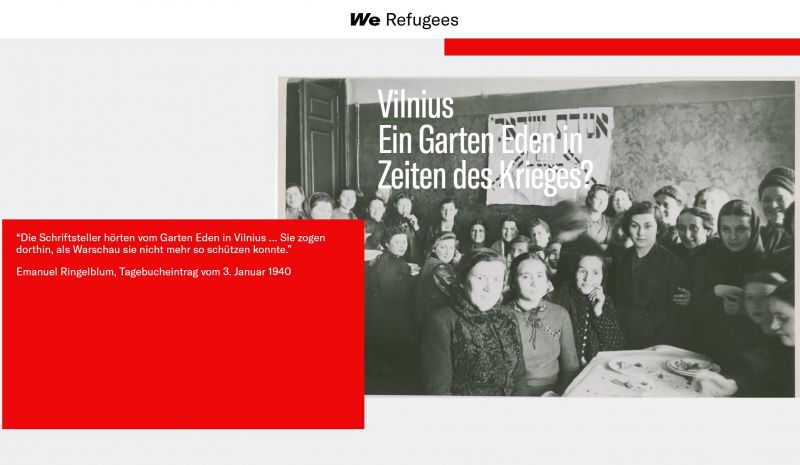 Website We Refugees Archiv; Foto: Essen in einer Hilfeinrichtung für geflüchtete, jüdische Frauen in Vilnius, 1939 © M.K. Čiurlionis National Museum of Art, ČDM Ta-4690(81)