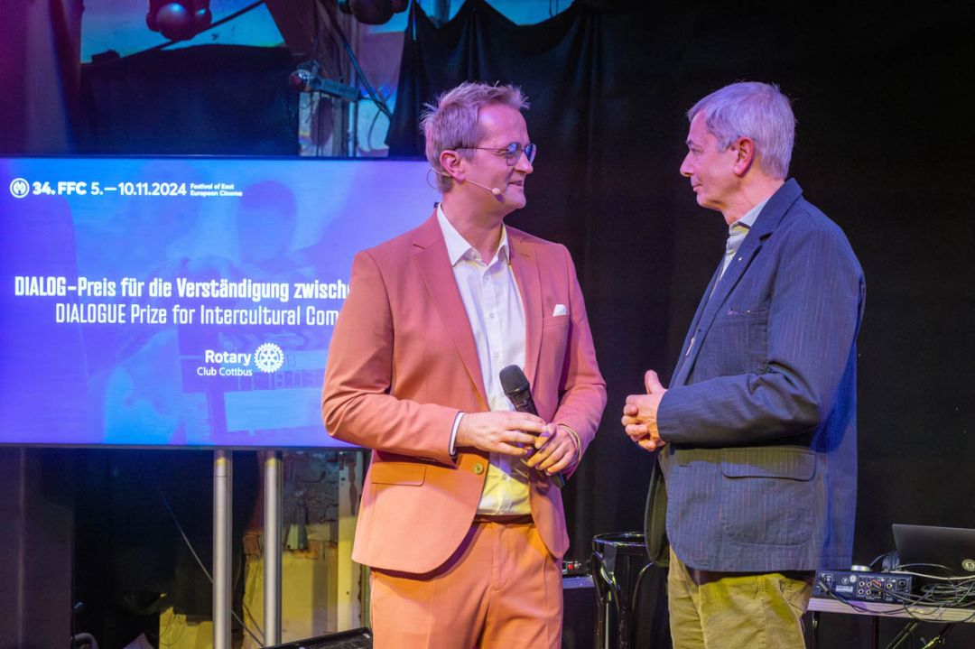 Gert Streidt, member of the Rotary Presidium Cottbus, at the award ceremony of the FFC 2024